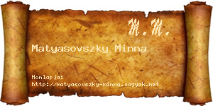Matyasovszky Minna névjegykártya